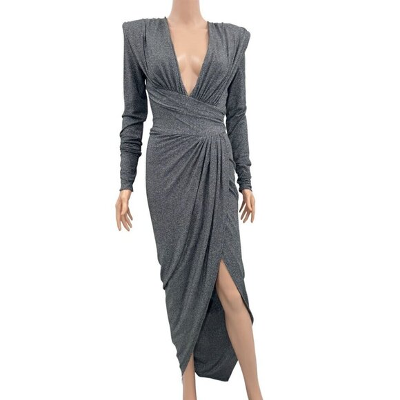 Alexandre Vauthier Metallic Evening Maxi Dress NWT - Picture 3 of 12